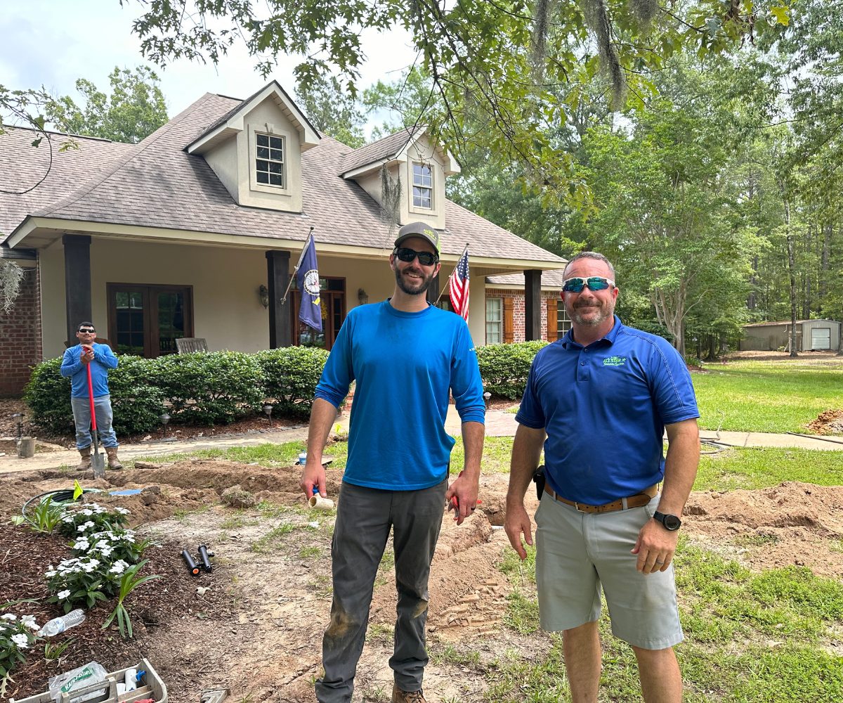 Crew member at a completed property