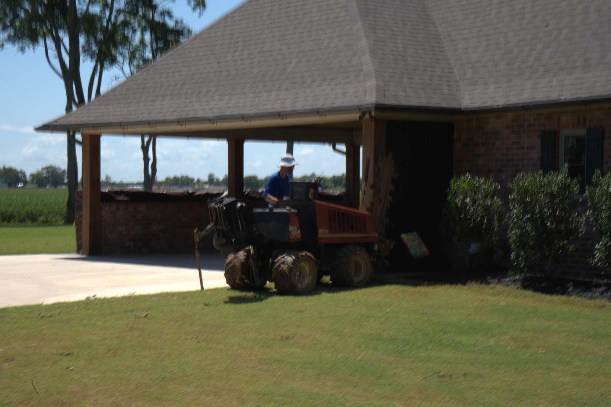 Ditch Witch trenchless boring machine on a Central Louisiana job site