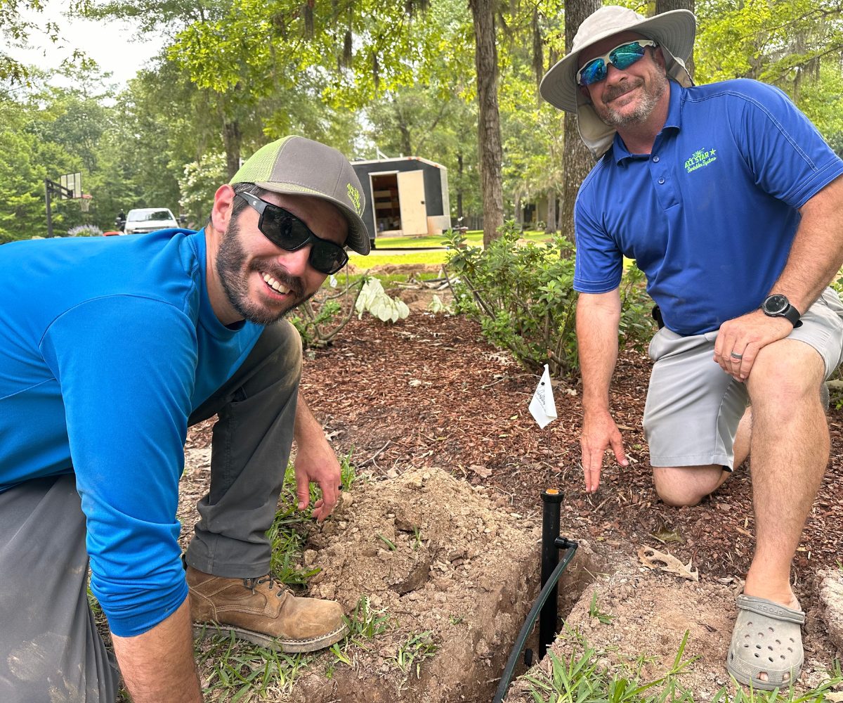 Installing irrigation in a garden bed