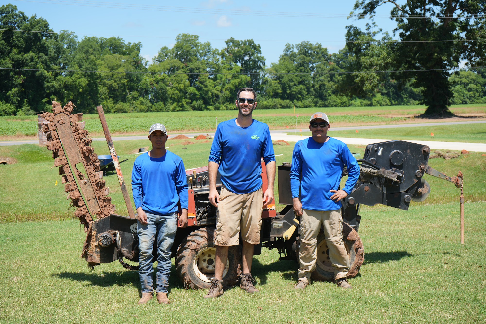 All Star Sprinkler Systems crew marking an irrigation layout