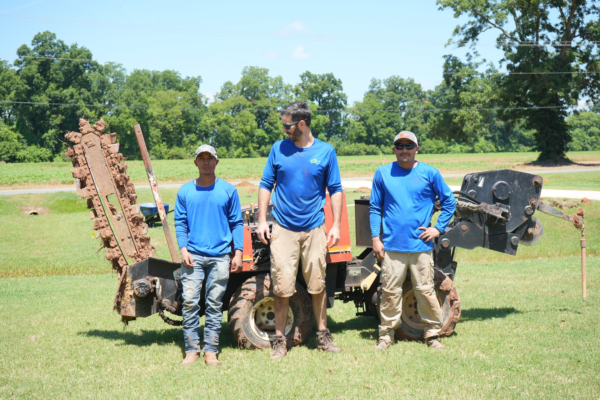 All Star Sprinkler Systems crew marking an irrigation layout