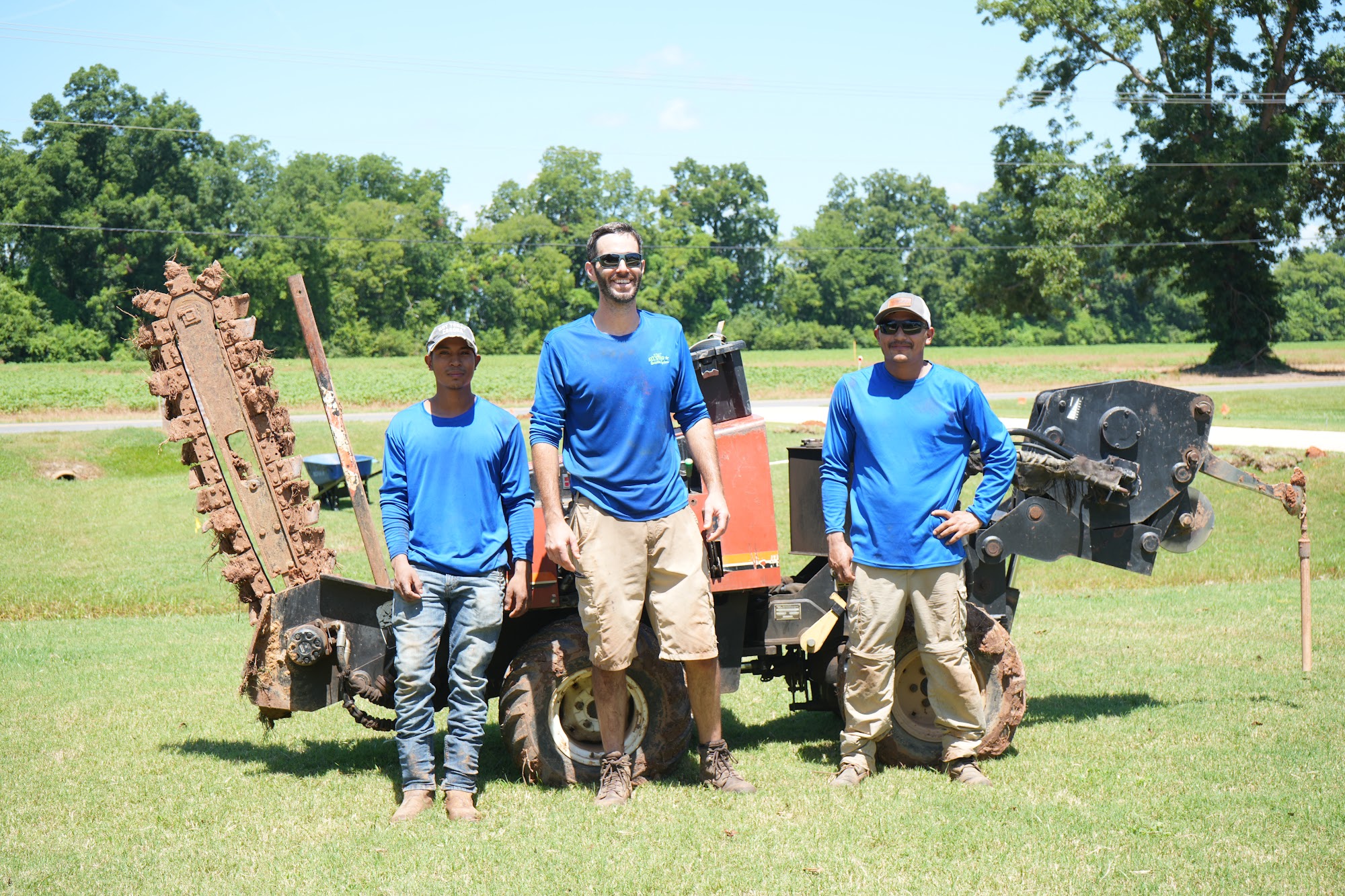 All Star Sprinkler Systems crew marking an irrigation layout