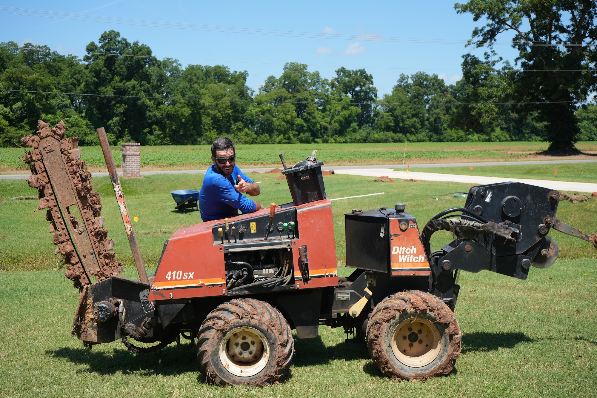 All Star Sprinkler Systems crew marking an irrigation layout