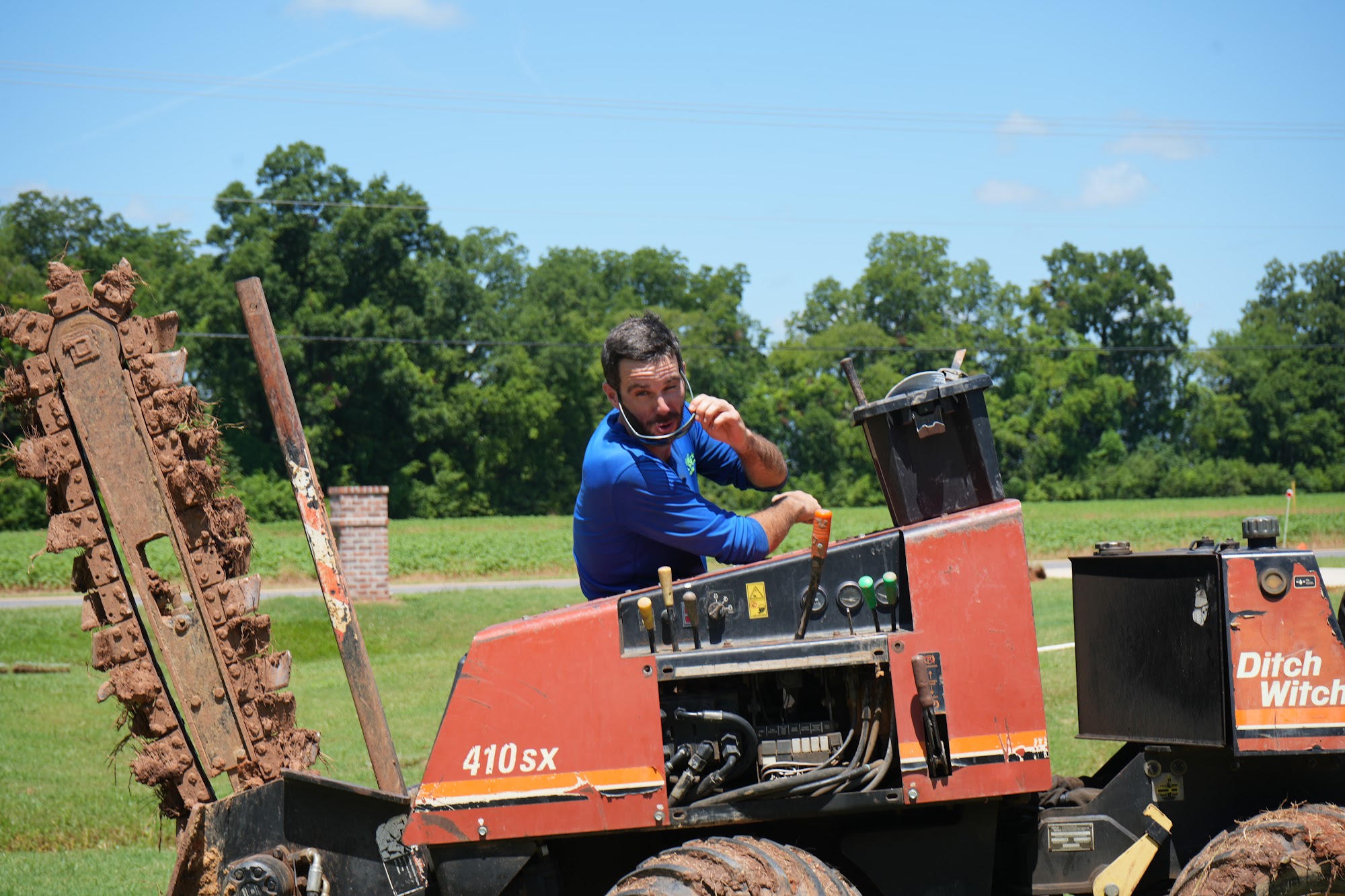 All Star Sprinkler Systems crew on a Central Louisiana job site